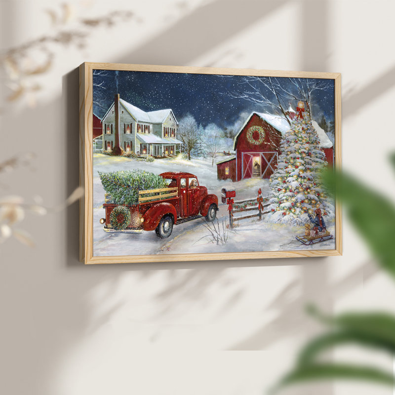 Christmas Gathering -Framed Print - Restickable, Naturel, H 11 po x l 14 po