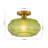 1-Light Green Glass Semi-Flush Mount Ceiling Light