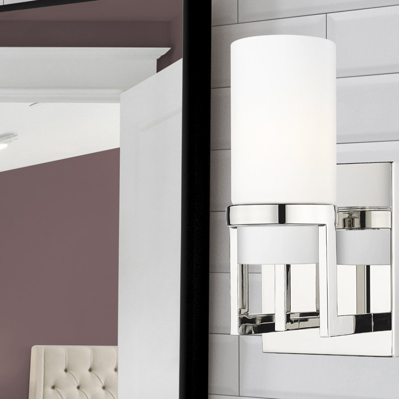 Applique murale 8 po Utopia, Blanc mat, Nickel poli