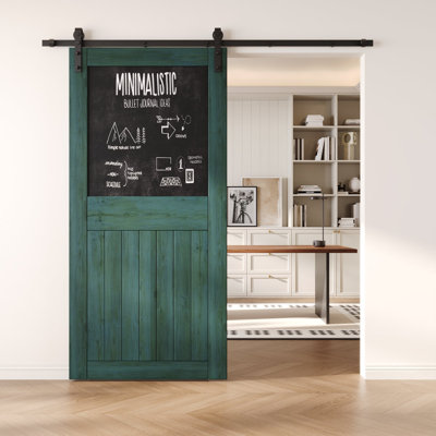 Porte de grange coulissante en bois massif non assemblé 36 po x 84 po Royal Pine