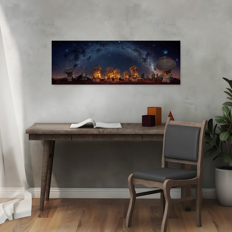 Art contemporain, paysage contemporain, télescope, H 12 po x l 36 po