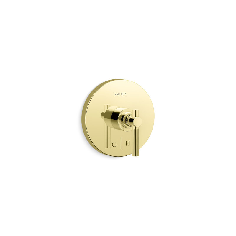 Central Park West™ Thermostatic Trim, Lever Handle, Unlacquered Brass