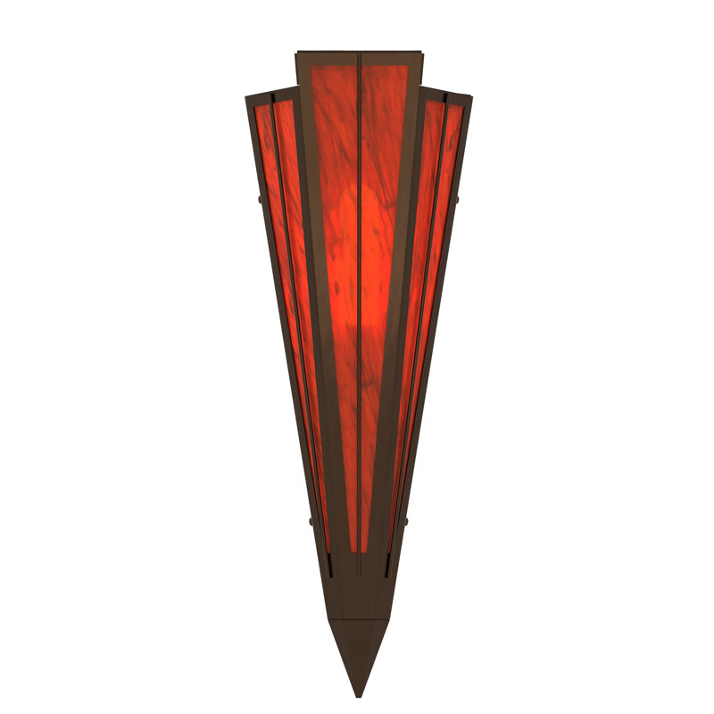 Applique murale 7,25 po de largeur Brum, Bronze intemporel, Rouge, Idalight