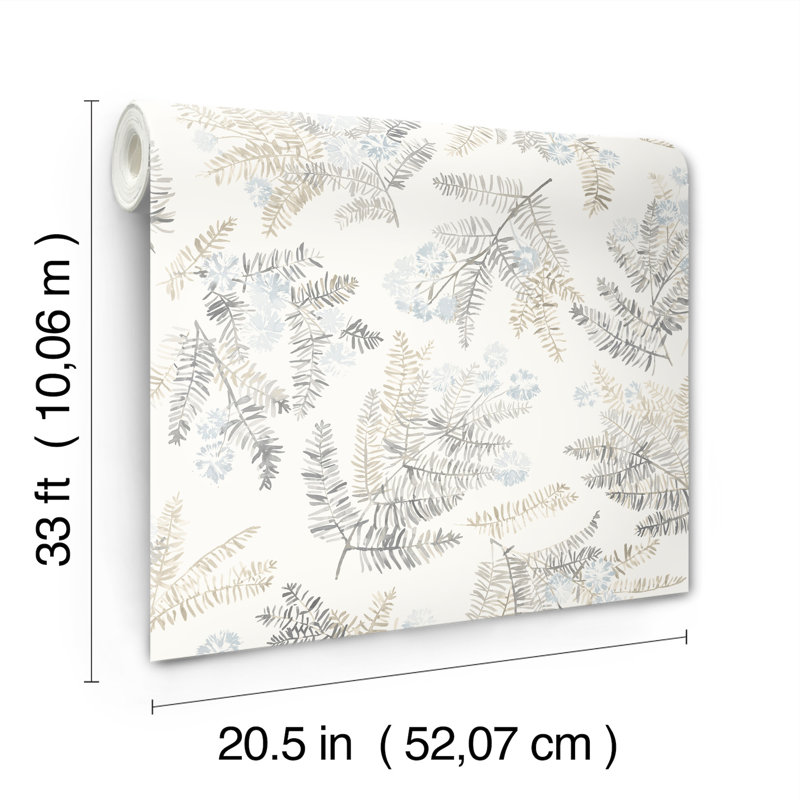 Papier peint botanique bleu clair Frith, Bleu clair