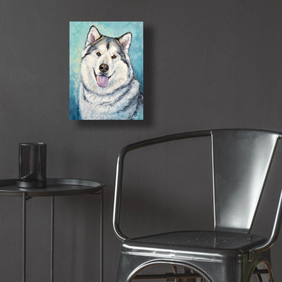 Art mural en verre Red Barrel Studio «Dogs Alaskan Malamute» par Lindsay Kivi