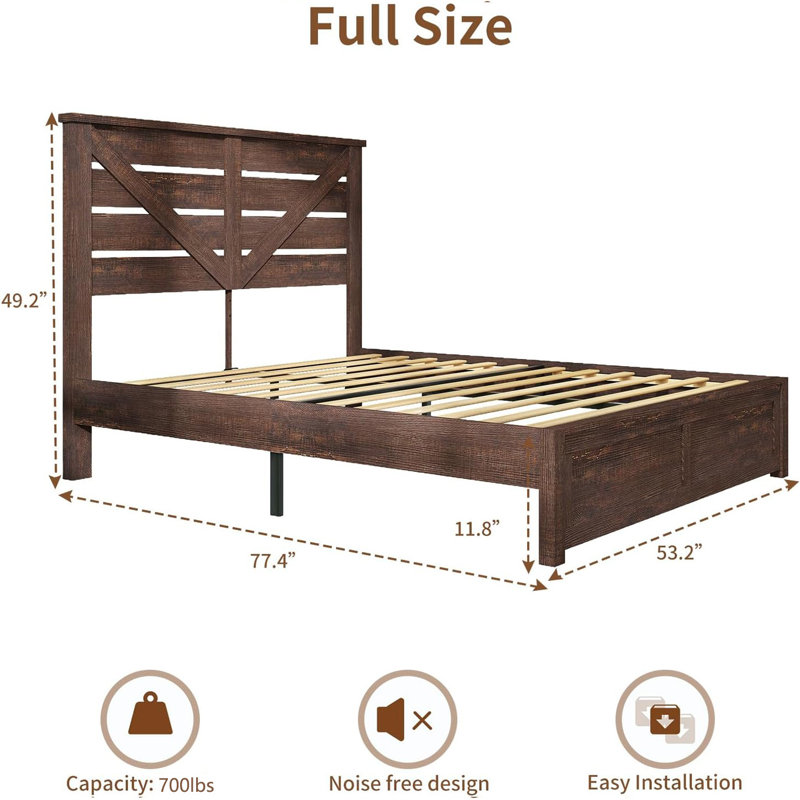 Devaya Panel Bed, Brown, Full
