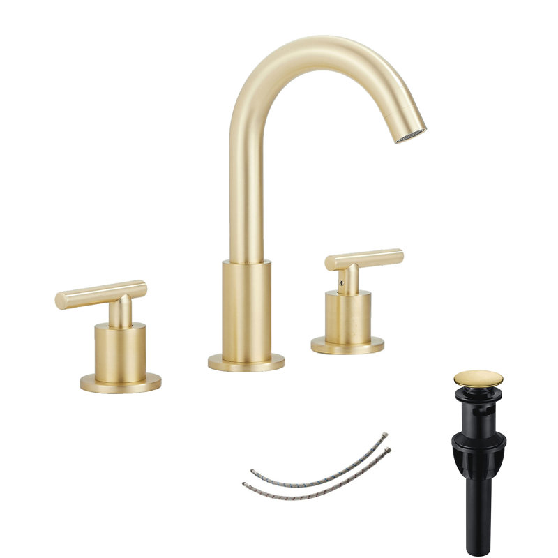 Widespread Bathroom Sink Faucet, Brushed Gold