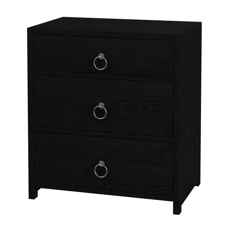 Elin 3 - Drawer 25" Nightstand, Black
