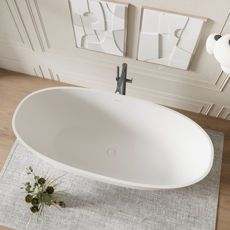 61.02'' x 29.53'' Soaking Solid Surface Bathtub, White