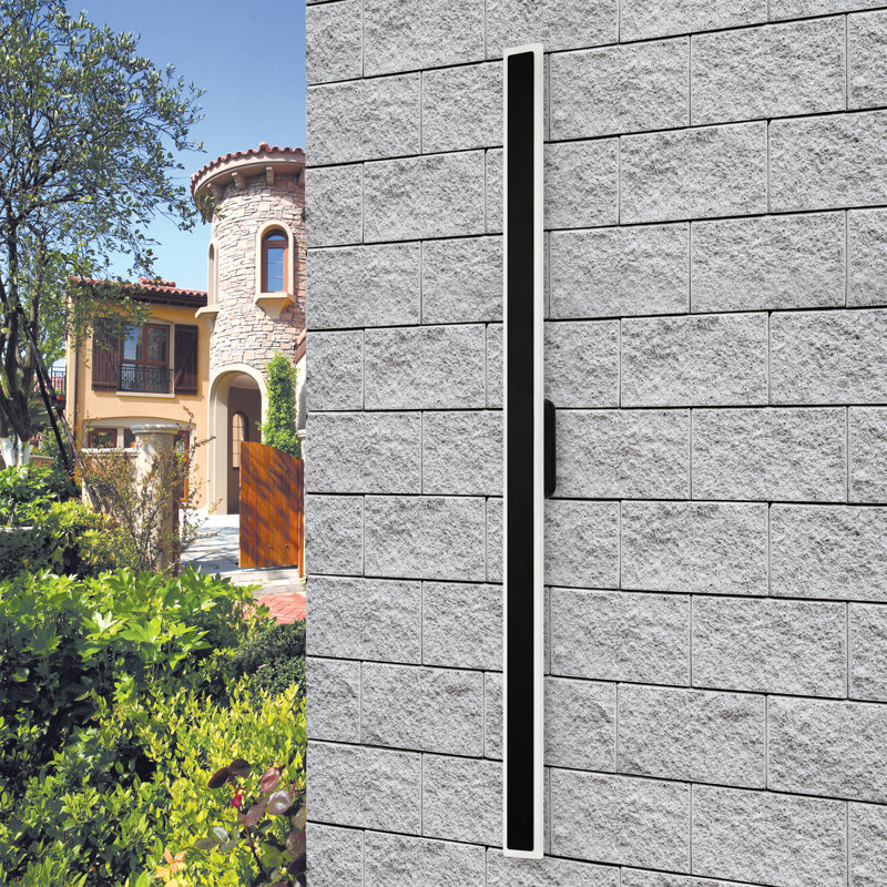 Astacia LED Wall Light, IP54 Weatherproof, Indoor/Outdoor, 3000K, Sand Black, 142.5cm H x 8.5cm W x 6.5cm D