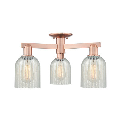 Arcadia - Mathilda - 3 Light Semi-Flush Mount with Mouchette Shade