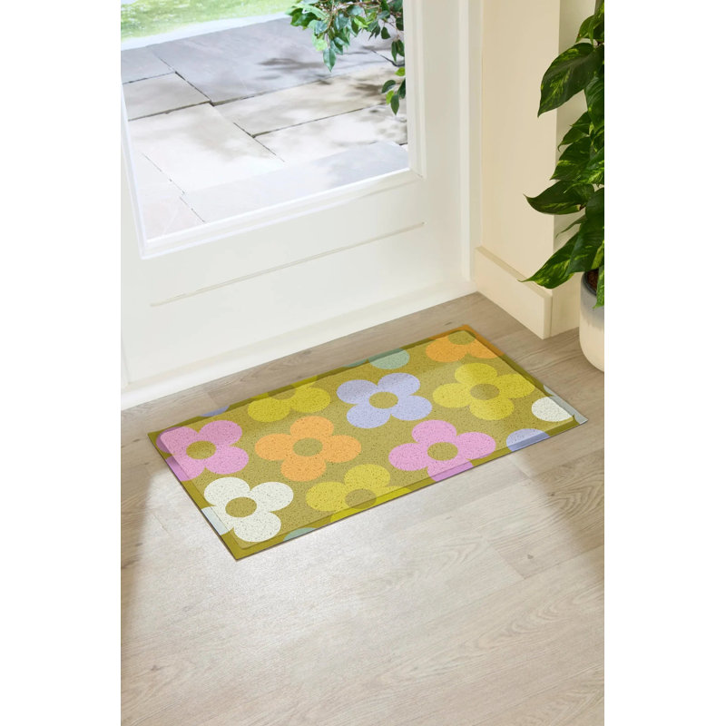 Paillasson Elizabeth Olwen Petals on Pistachio, 16" x 28"