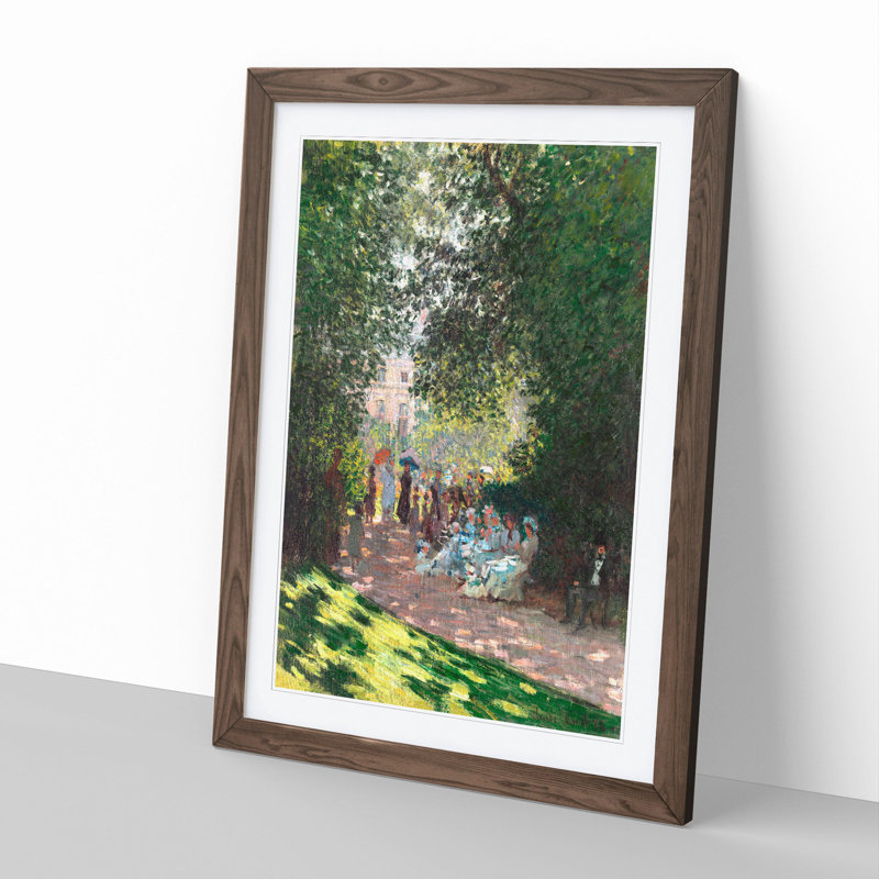 The Parc Monceau Vol.1 by Claude Monet - Picture Frame Painting, Walnut Framed, 65cm H x 48cm W x 2cm D