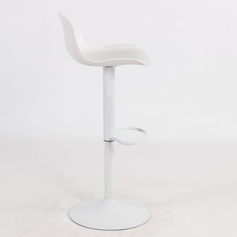 Adjustable Height Counter Stool with Metal Frame, White
