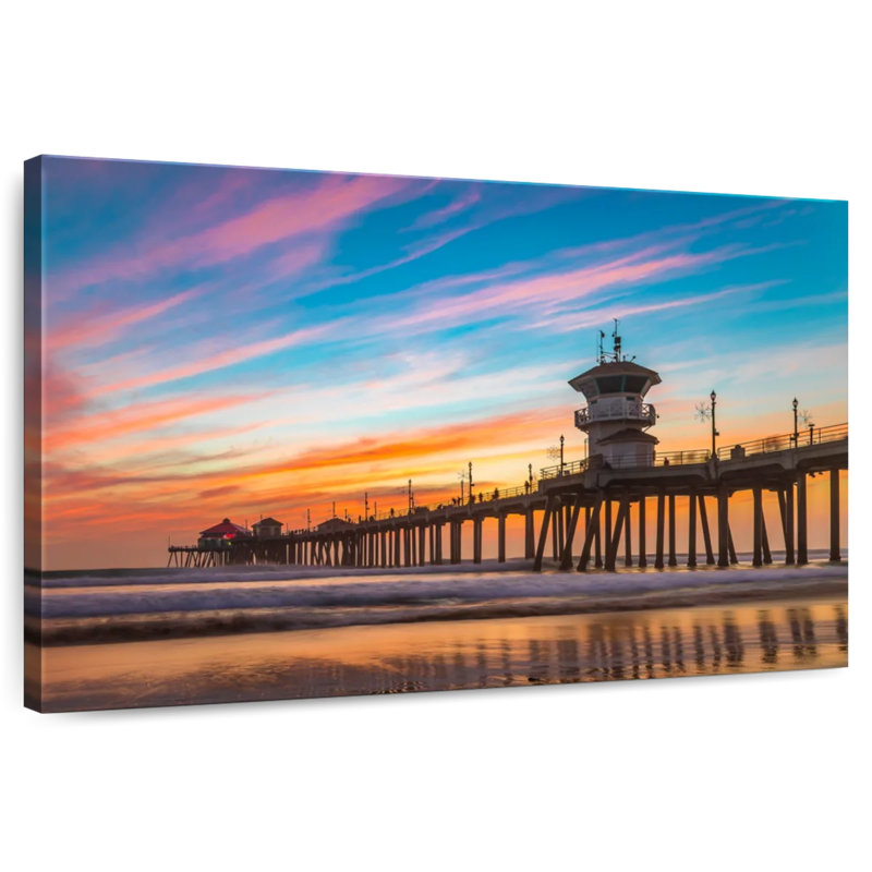 Aletra California Beach Dock au coucher du soleil, H 30 po x l 45 po