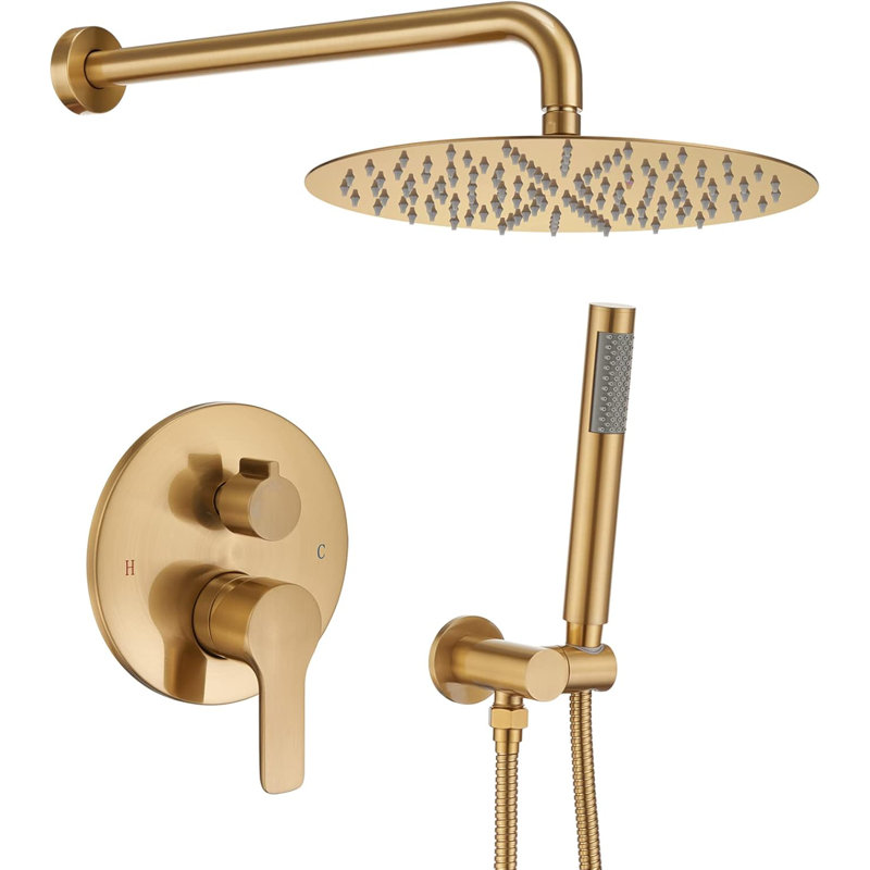 Système de douche à brosse brossé Iriber, Laiton antique