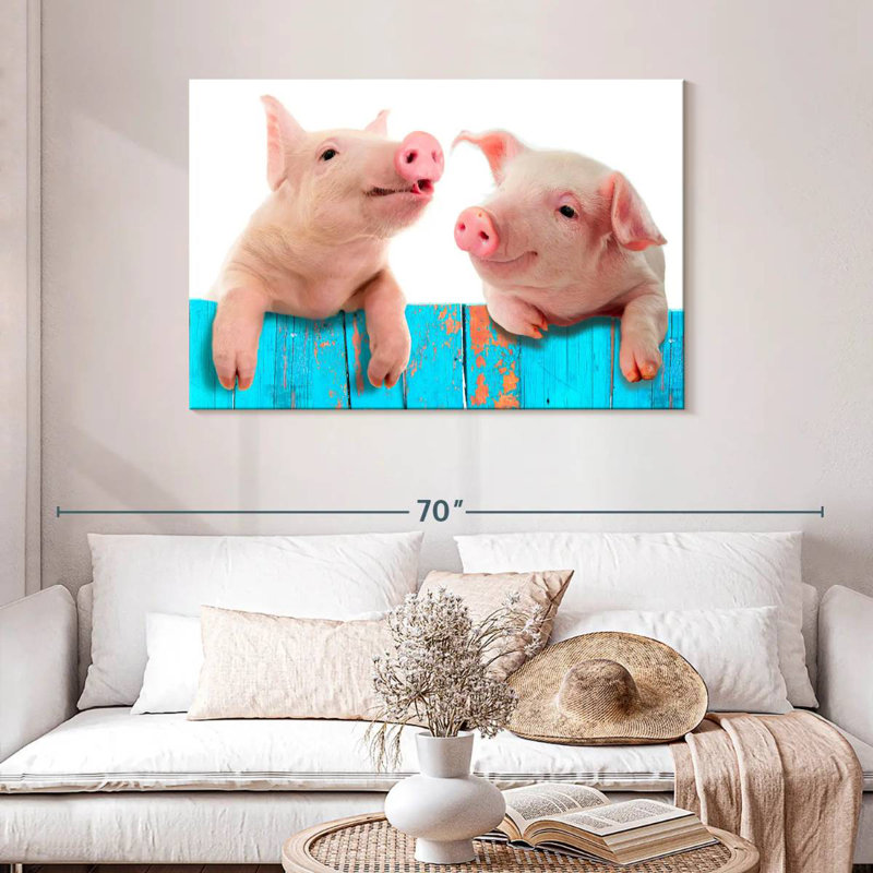 Fence Pigs, 30" H x 45" W