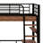 Metal  Loft Bed With Built-In Desk, Storage Shelf And Ladder, Space-Saving Design-1892645323