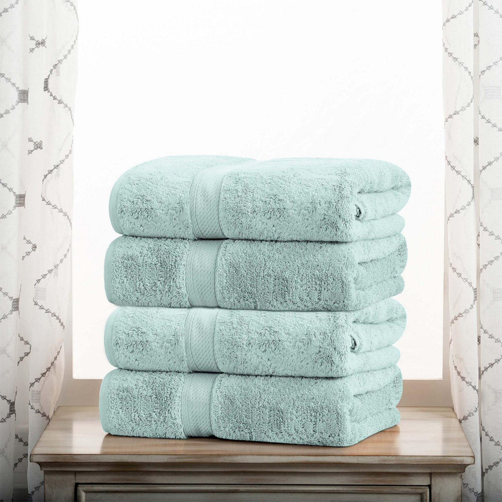 Egyptian Cotton Hand Towels, Sea Foam