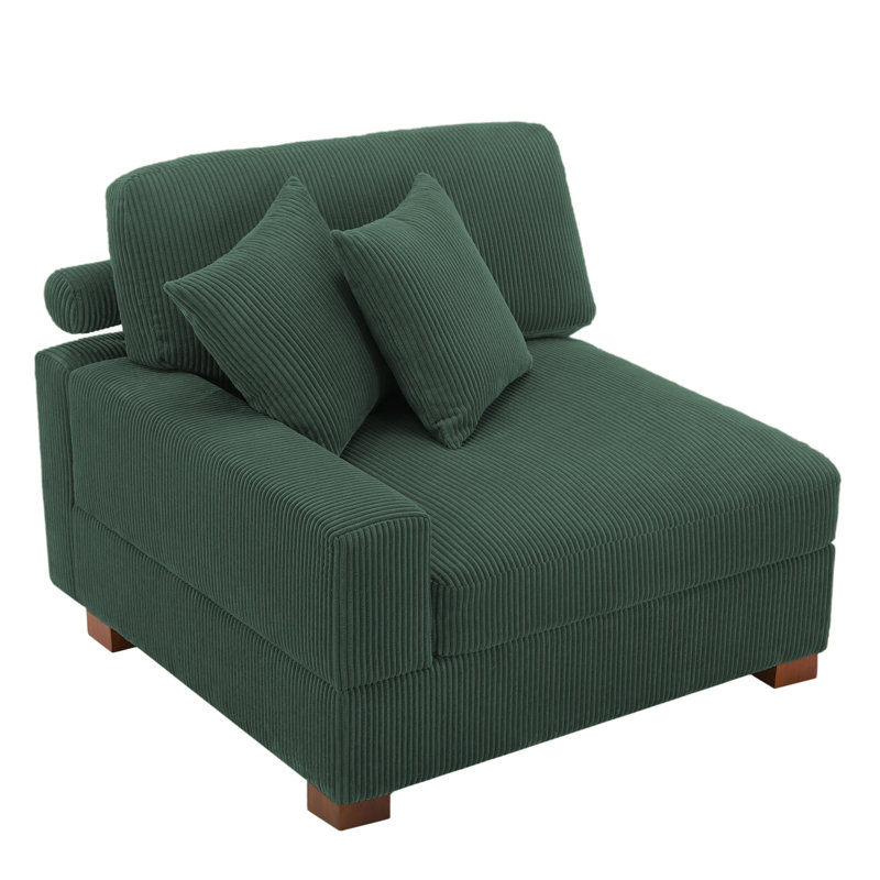 Upholstered Armchair, Hunter Green Corduroy
