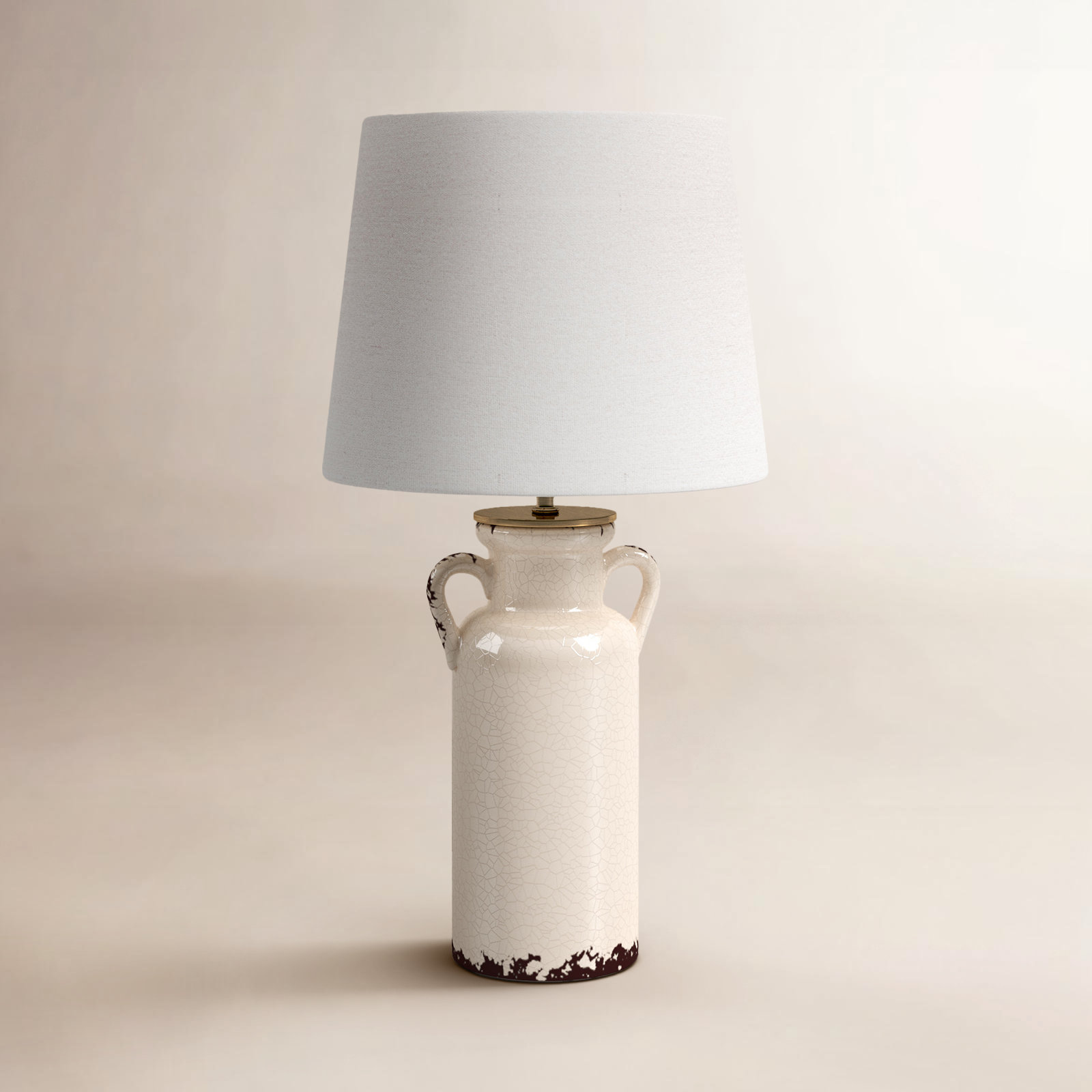 Mamerie Ceramic Table Lamp, Beige