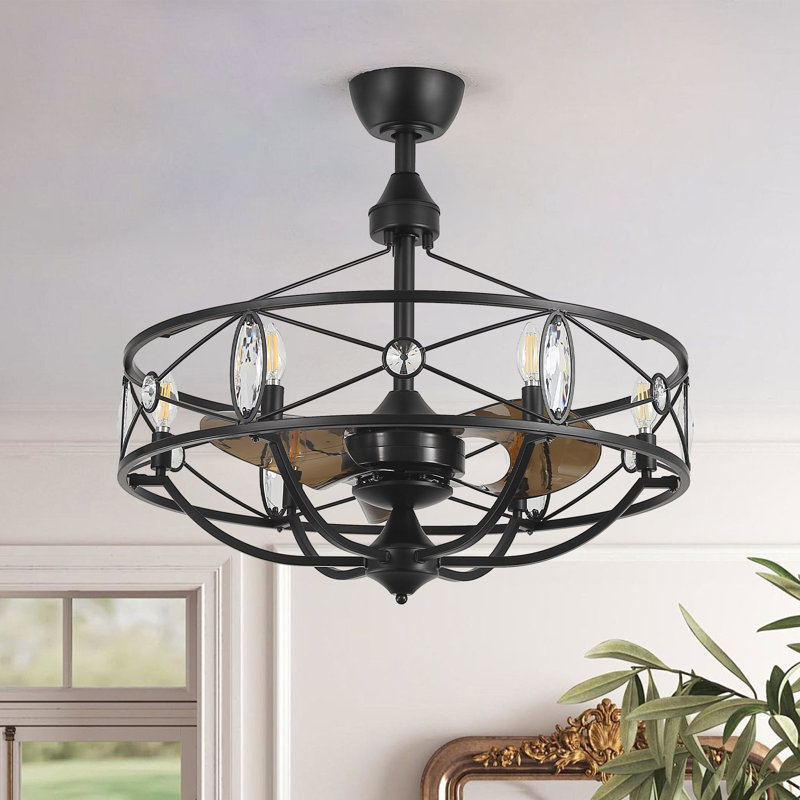 Ventilateur de plafond moderne à 3 pales en ABS de 29 po avec lumière, télécommande, moteur à courant continu réversible Kemp Kemp pour ventilateur de petite et moyenne surface