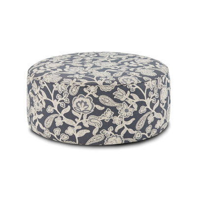 39.5" W Transitional Ottoman, Floral Multi