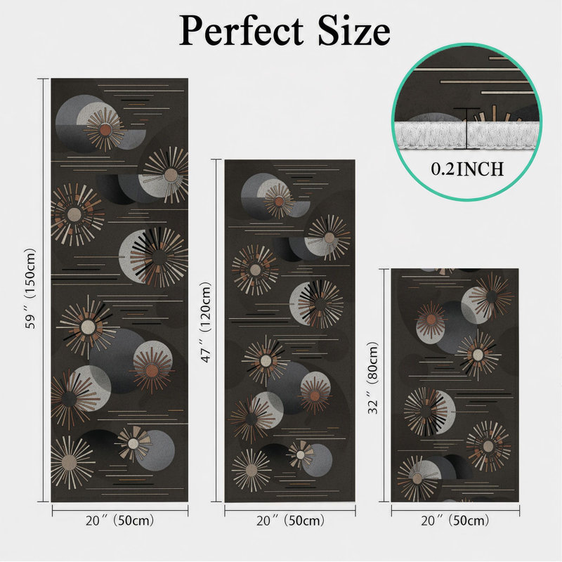 Moon Phase Non-Slip Washable Kitchen Mats