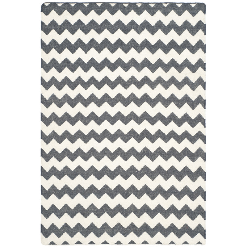 Seraphin Chevron Wool Hand Woven Area Rug, Rectangle 122 x 183 cm