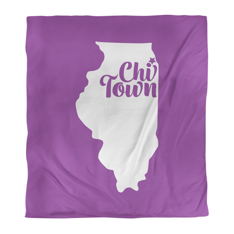  Housse de couette simple Chi Town, Housse de couette simple TG, Violet, Microfibre