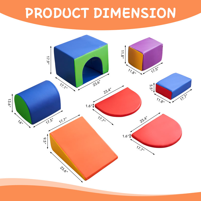 Linor Foam Climbing Blocks for Toddlers 1-3, 7Pcs Set