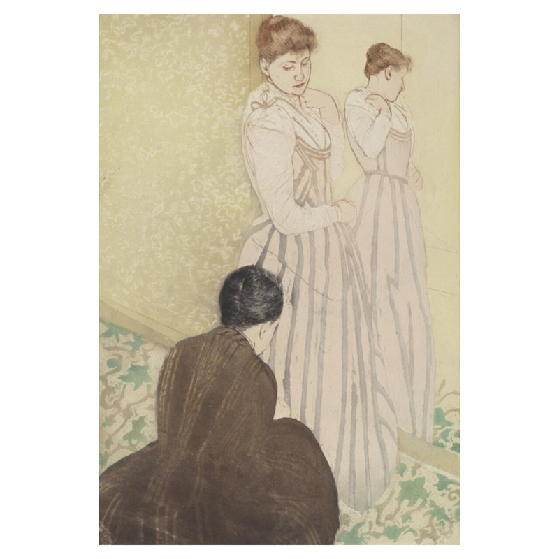 «The Fitting» par Mary Cassatt - Estampe numérique, H 40 po x l 32 po
