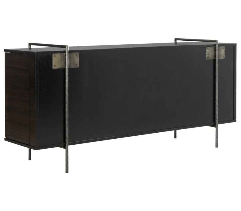 Baxton Black and Brown Eucalyptus Wood Sideboard