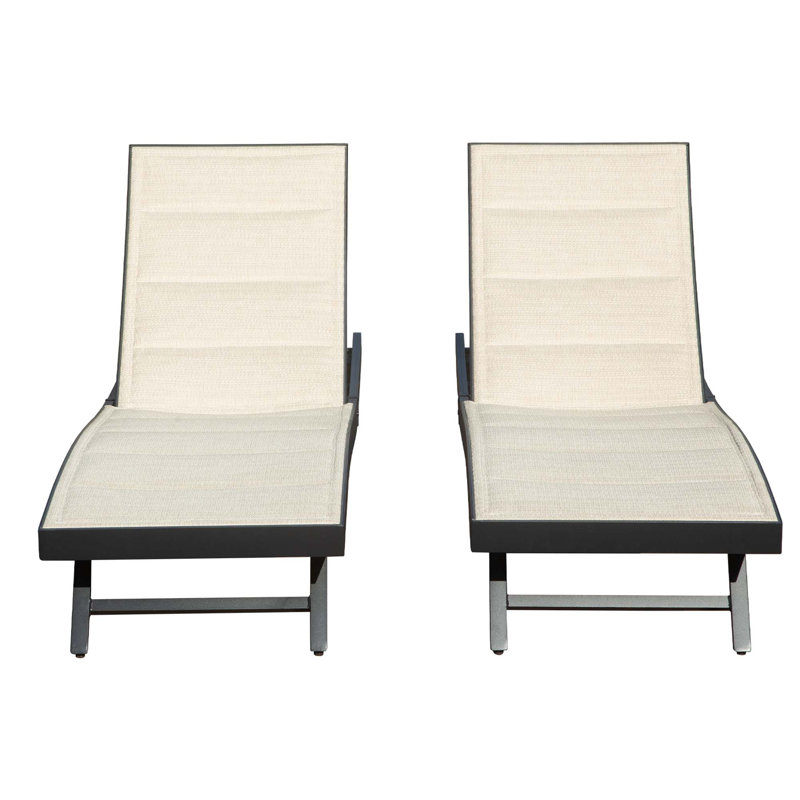 Ensemble de chaise longue d'extérieur avec dossier réglable et roues mobiles