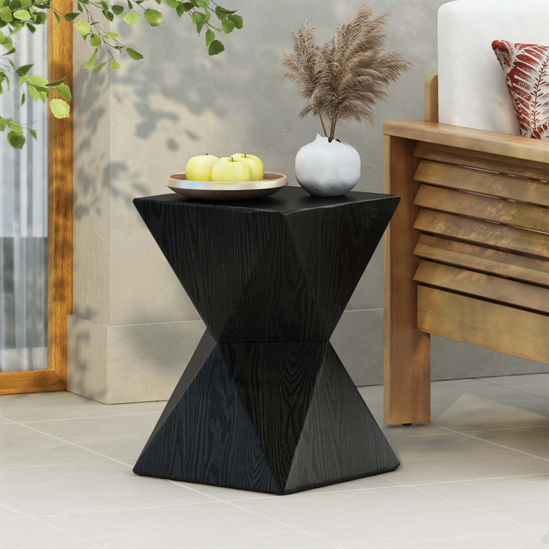 Moshe Mgo Prismatic Symmetry Side Table, Black