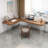 Walnut L-Shaped Solid Wood Writing desk-1077246743-1077246731