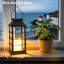 Lot de 4 lanternes solaires suspendues d'extérieur AWW avec lumière chaude effet flamme, lanternes solaires décoratives pour terrasse, jardin et cour
