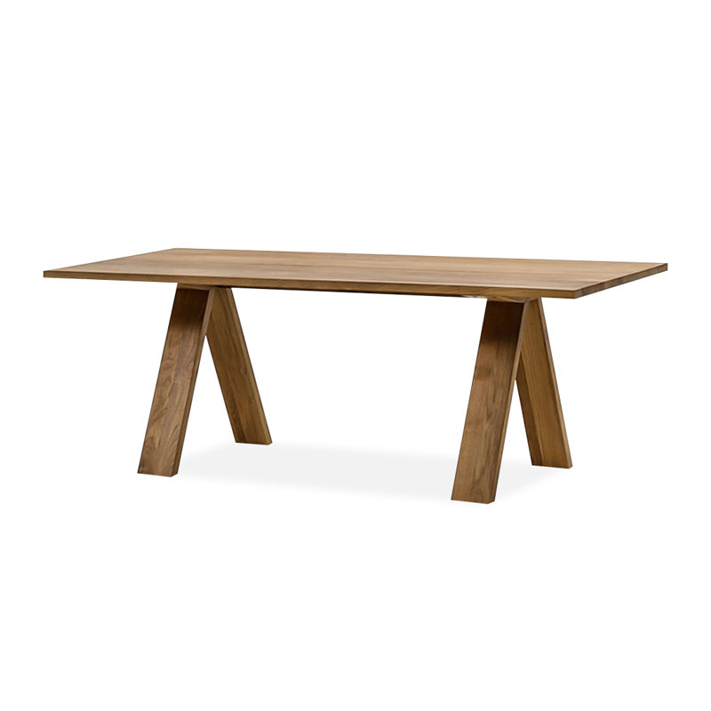 Modern Burlywood Rectangular Solid Wood Dining Table, 29.53"H x 55.12"L x 27.56"W
