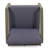 Dark Grey Wood Chair For Outdoor With Water- Cushions And Slat Club Outdoors Back
