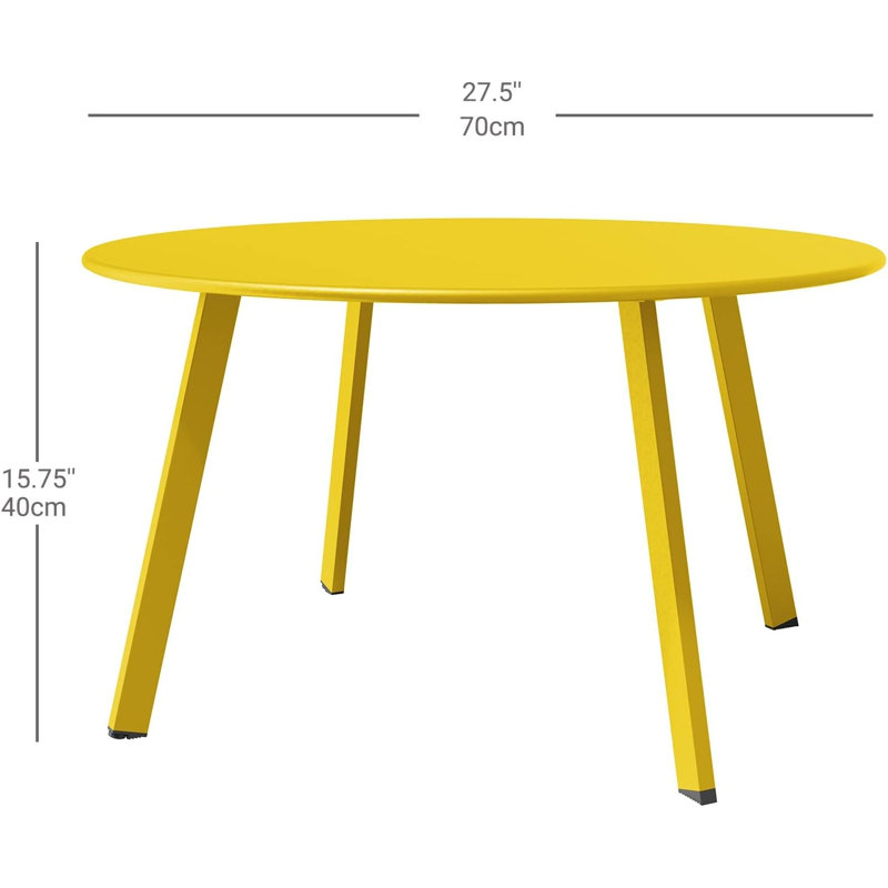 Table basse d'extérieur 27,5 po Aljawhara, Jaune