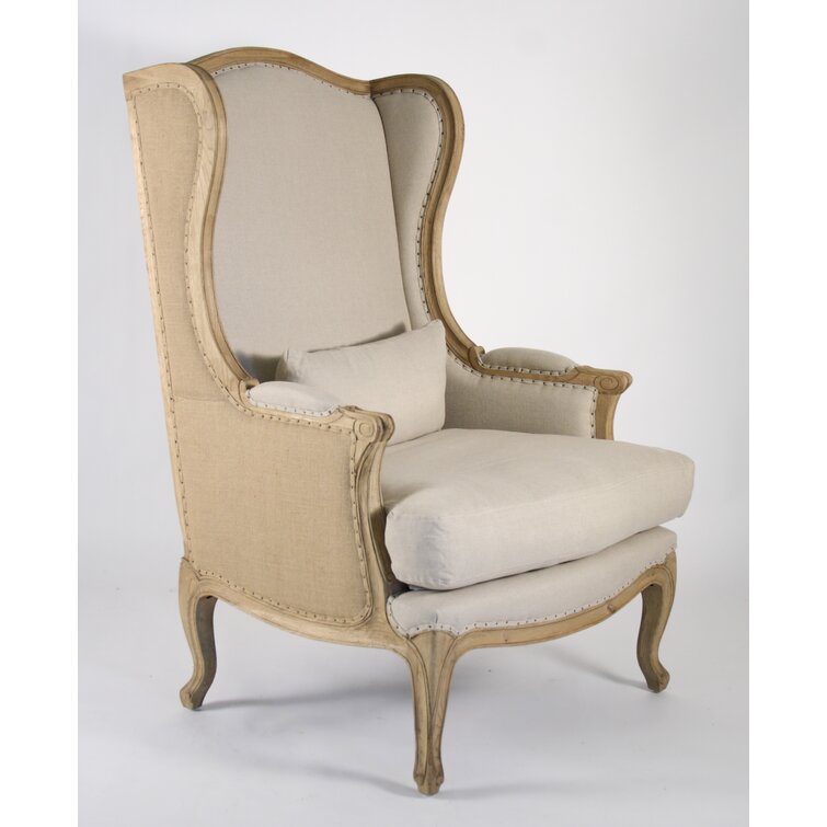 Zentique Louis Club Chair, Natural Oak Finish