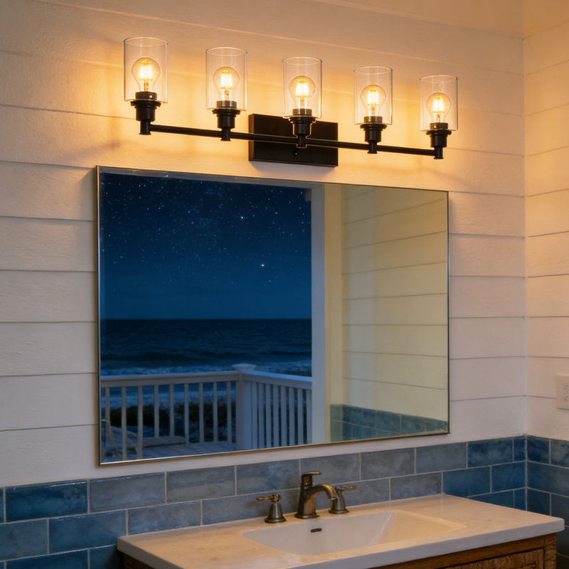 Éclairage pour meuble-lavabo à intensité variable 5 lumières Bahrije
