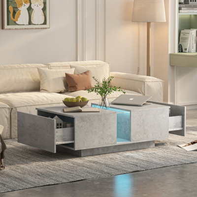 Pedestal Coffee Table with Storage