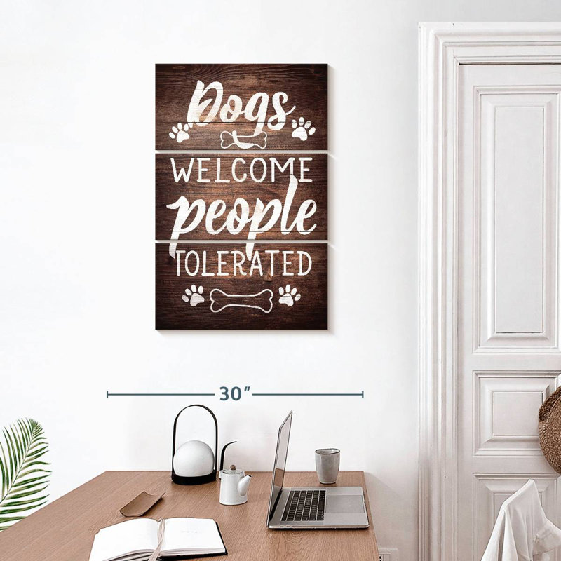 Tergel Dogs Welcome People Tolerated, H 32 po x l 20 po