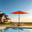  Parasol de patio extérieur avec système d'inclinaison et de manivelle à bouton-poussoir, auvent imperméable à l'abat-jour pour terrasse et jardin, orange