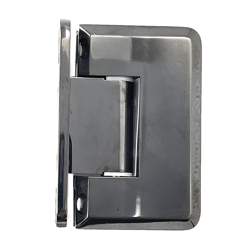 Charnière de porte de douche à fixation murale réglable en verre de 3/8 po et 1/2 po d'épaisseur avec plaque arrière en H et finition nickel noir