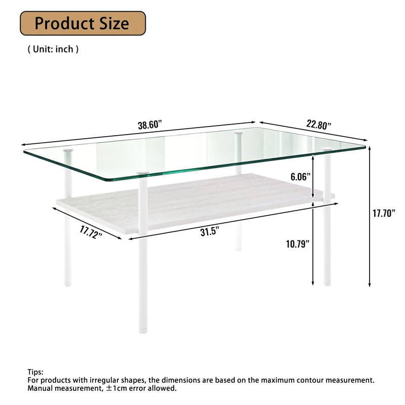 Ensemble de 3 tables basses et tables de bout, Transparent / Blanc