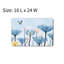 Tapis de bain bleu aquarelle coquelicots, 16 x 24 po-497472052