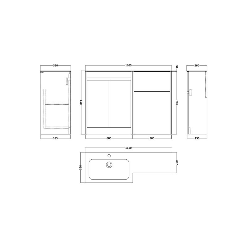 Tenslee 1110 mm Bathroom Vanity, Soft Linen