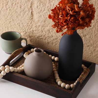 Ensemble de 3 vases en céramique, vases décoratifs de style maison de campagne rustique, vases en pot pour bouquet de fleurs de pampas séchées, salon, cuisine, chambre à coucher, salle de bain, vestibule, décoration